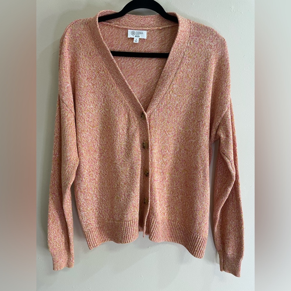 Candace Cameron Bure Pink V-neck Cardigan Sweater Women’s Size Small
